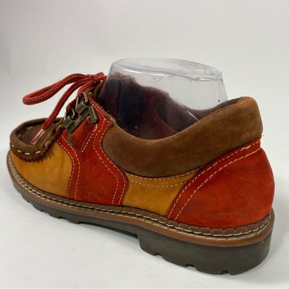 DIBA Leather Multicolor Vintage Shoes With Lug Soles. Color Brown/Red SZ 7.5 - Picture 7 of 11